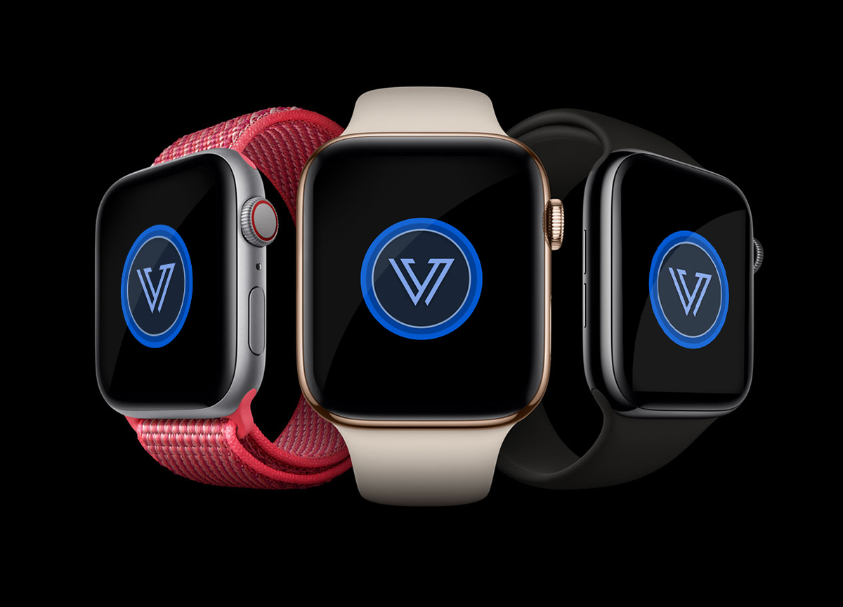 Three Apple Watches with Vuild Logos.