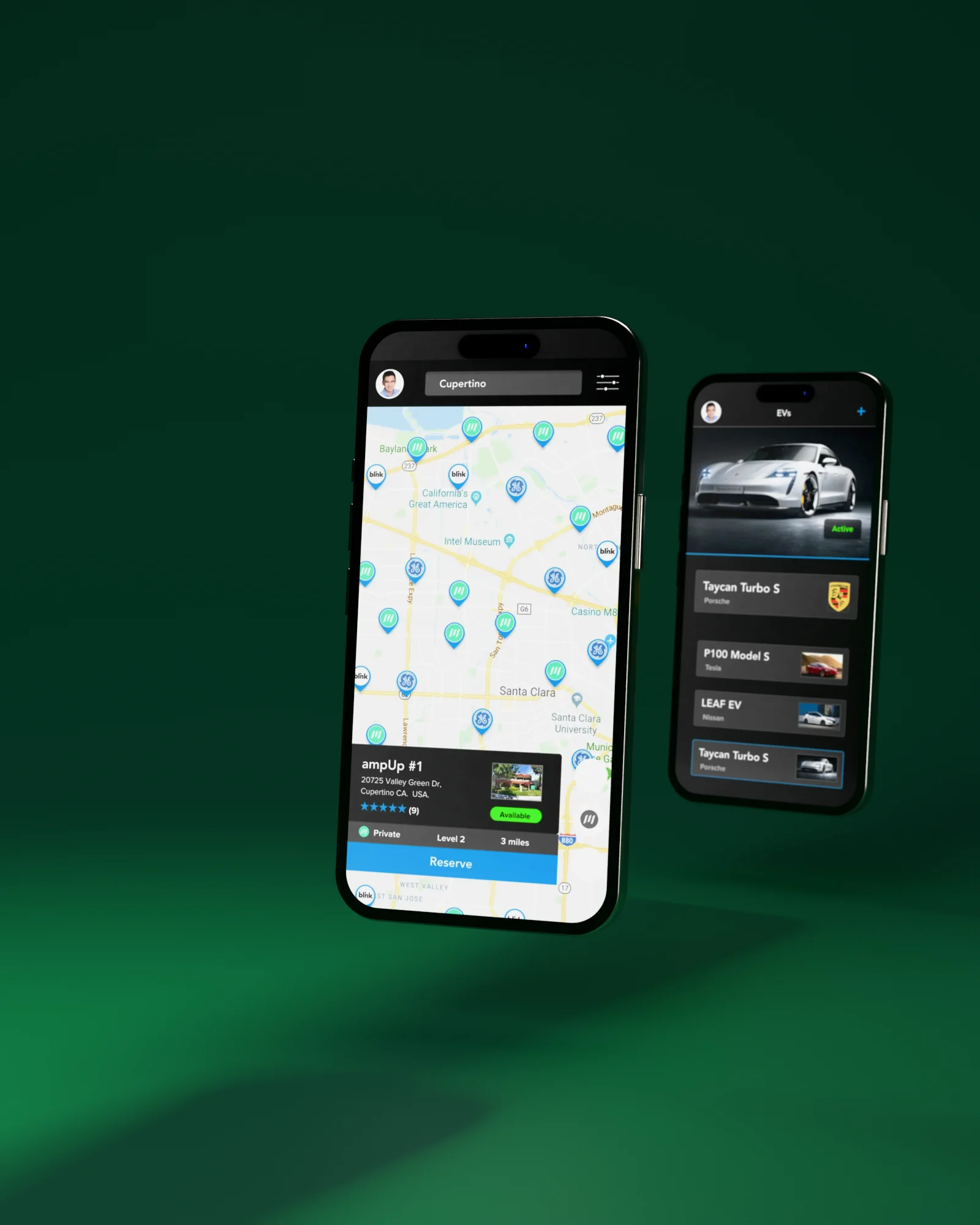 Driver app: find, charge, pay
