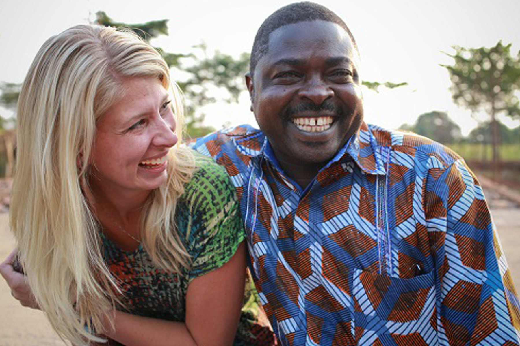 Man and woman smiling