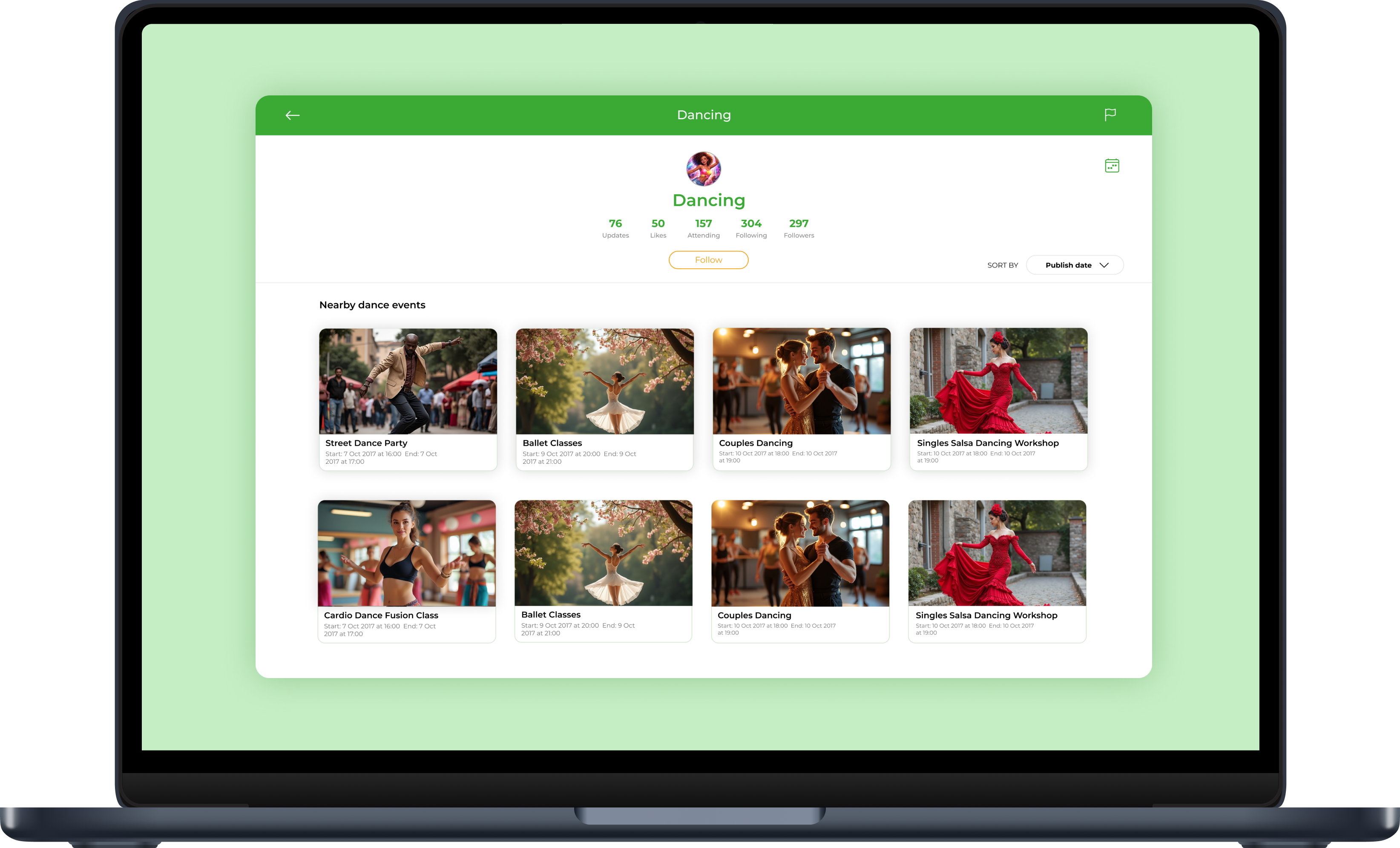 UB Fitness for web screenshot