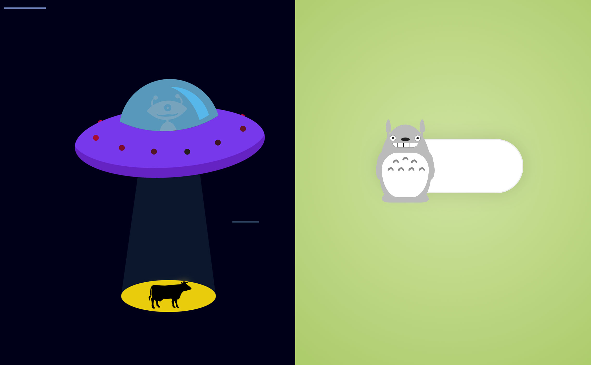 CSS spaceship and cute monster