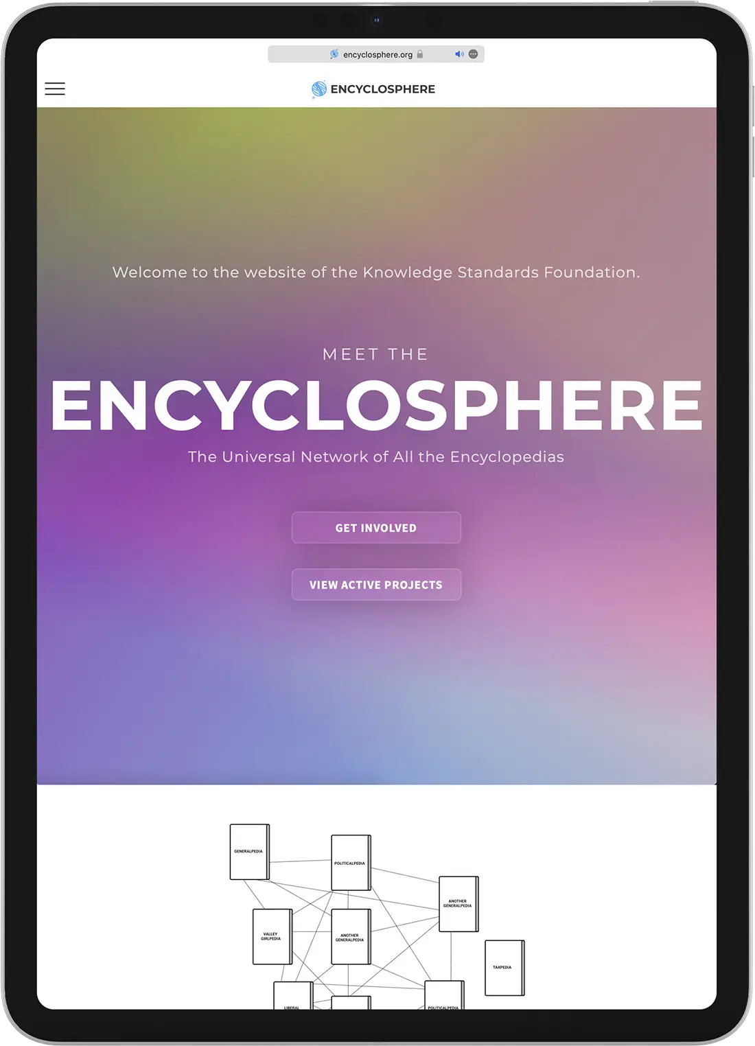 Encyclosphere screenshot on a tablet