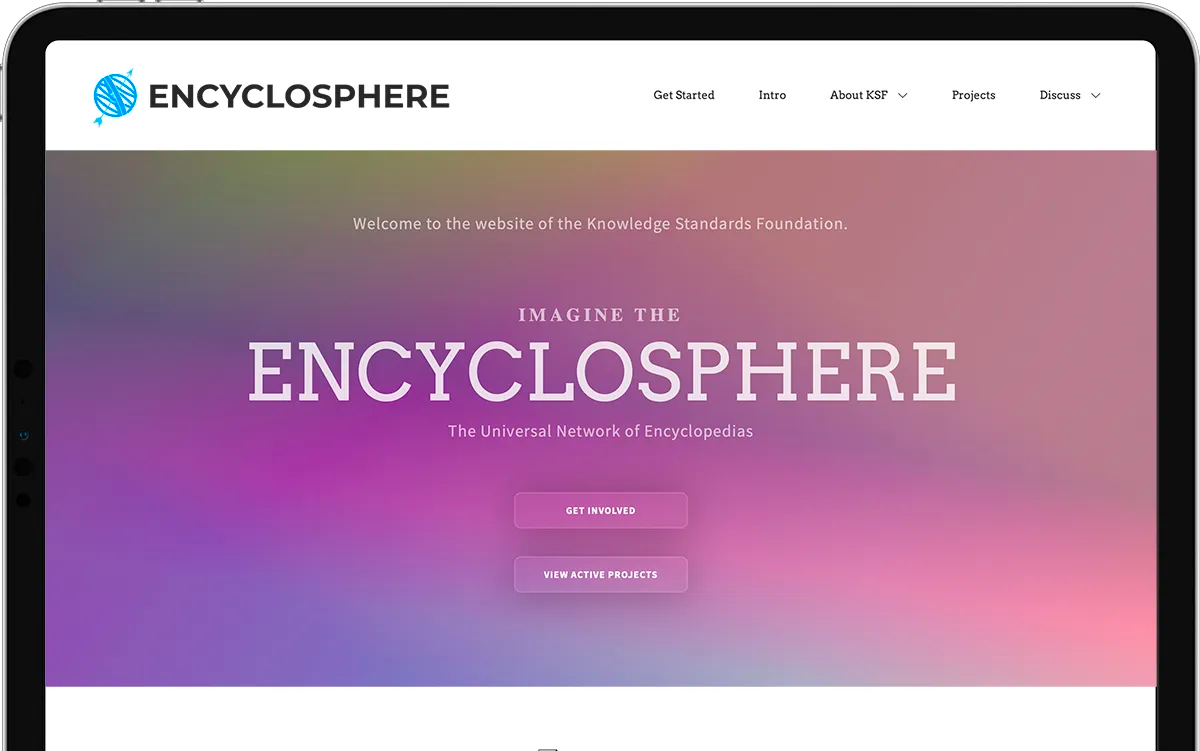 Screenshot of Encyclosphere website
