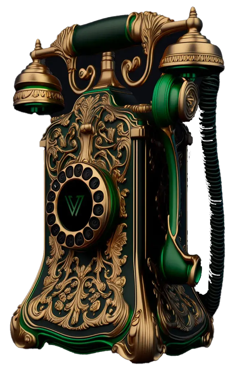 3D render of an antique telephone